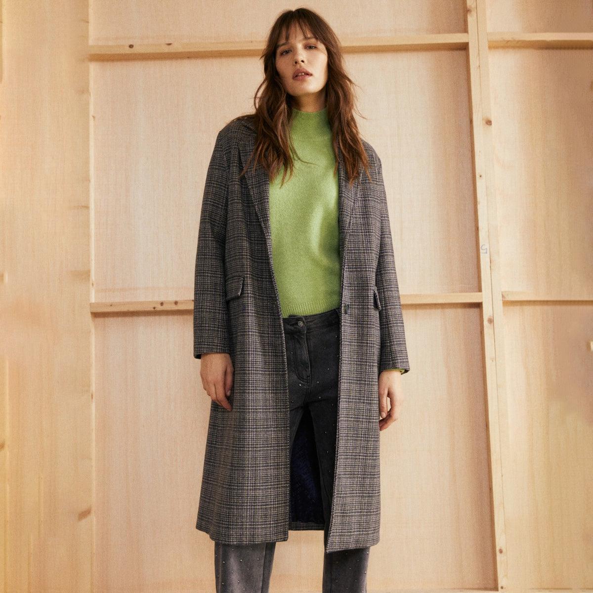 Long Plaid Coat