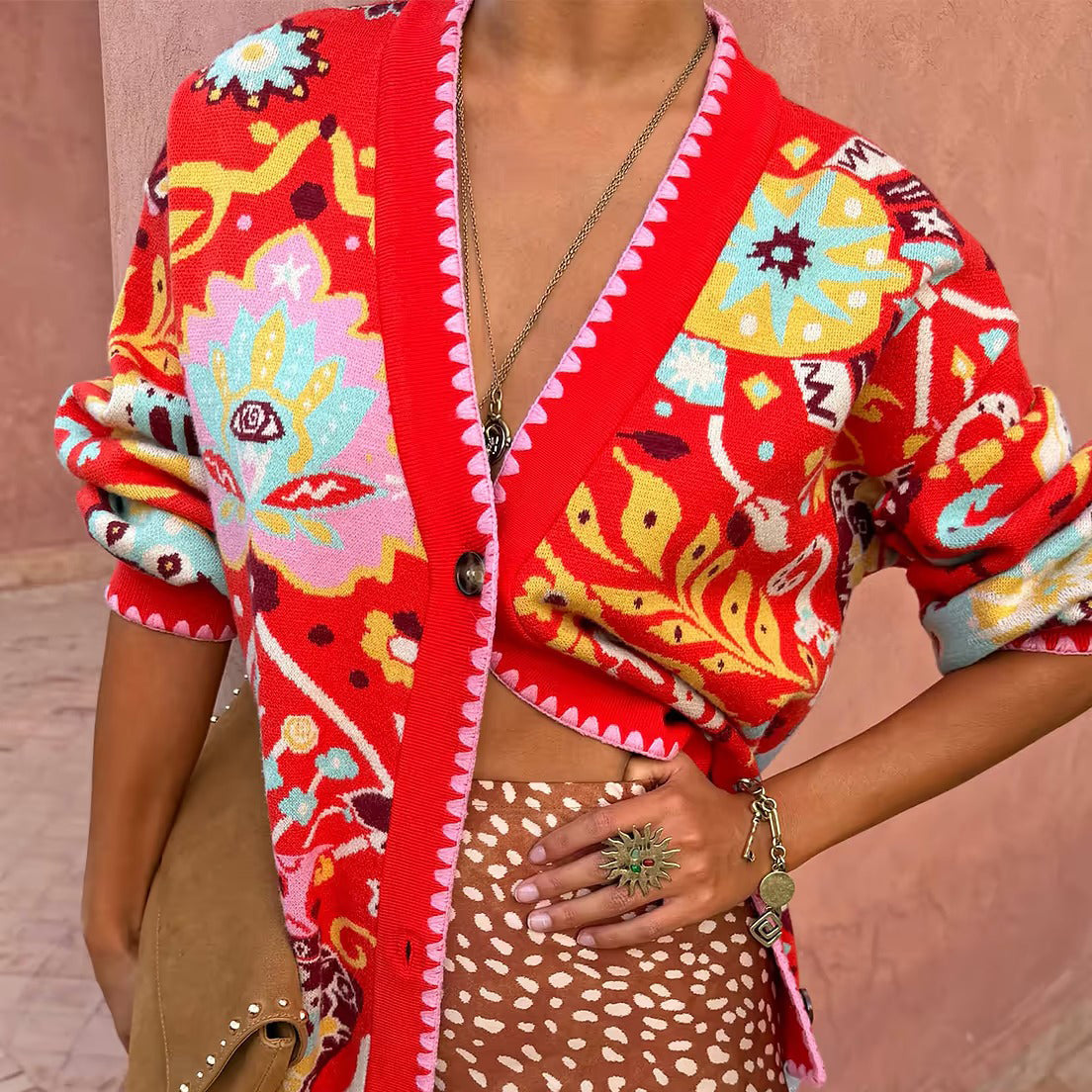 Tomato Tapestry Martha Cardigan