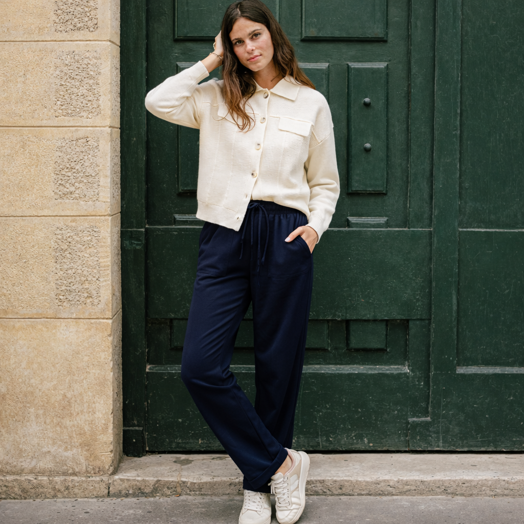 Joggers with Patch Pocket - Navy