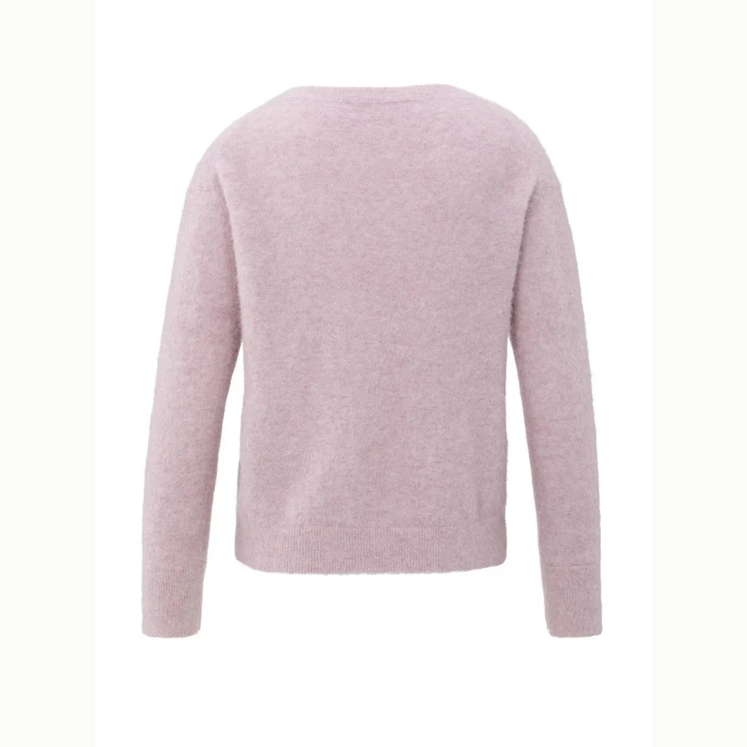 Soft Sweater with V-neck - Cloud Gray Purple