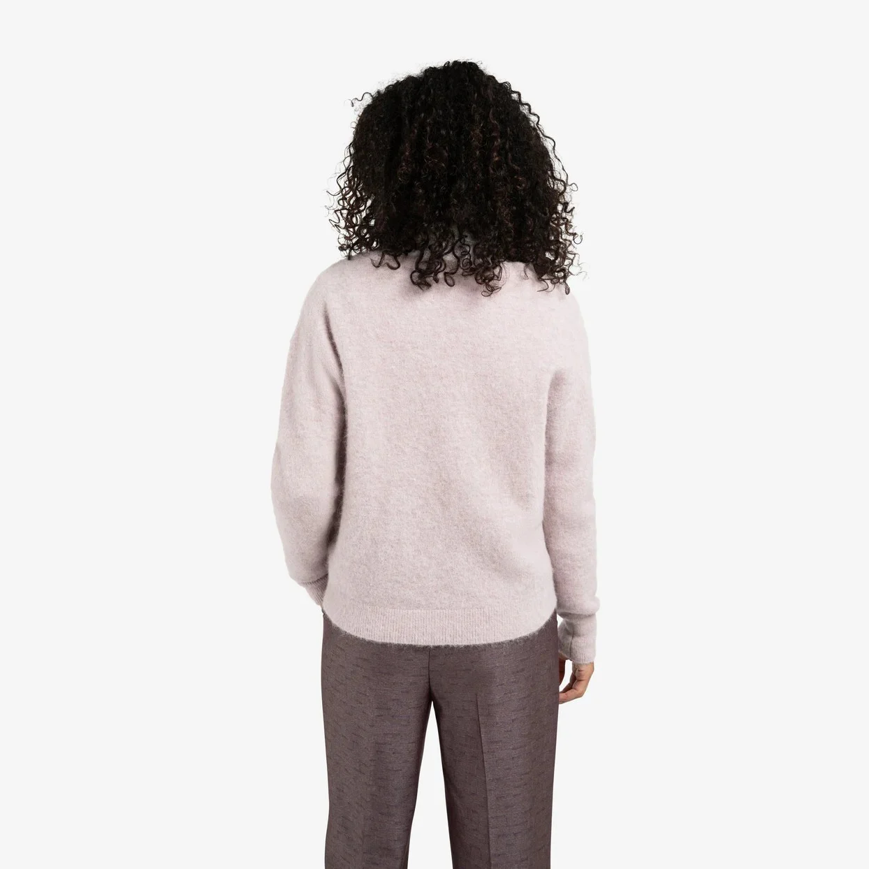 Soft Sweater with V-neck - Cloud Gray Purple