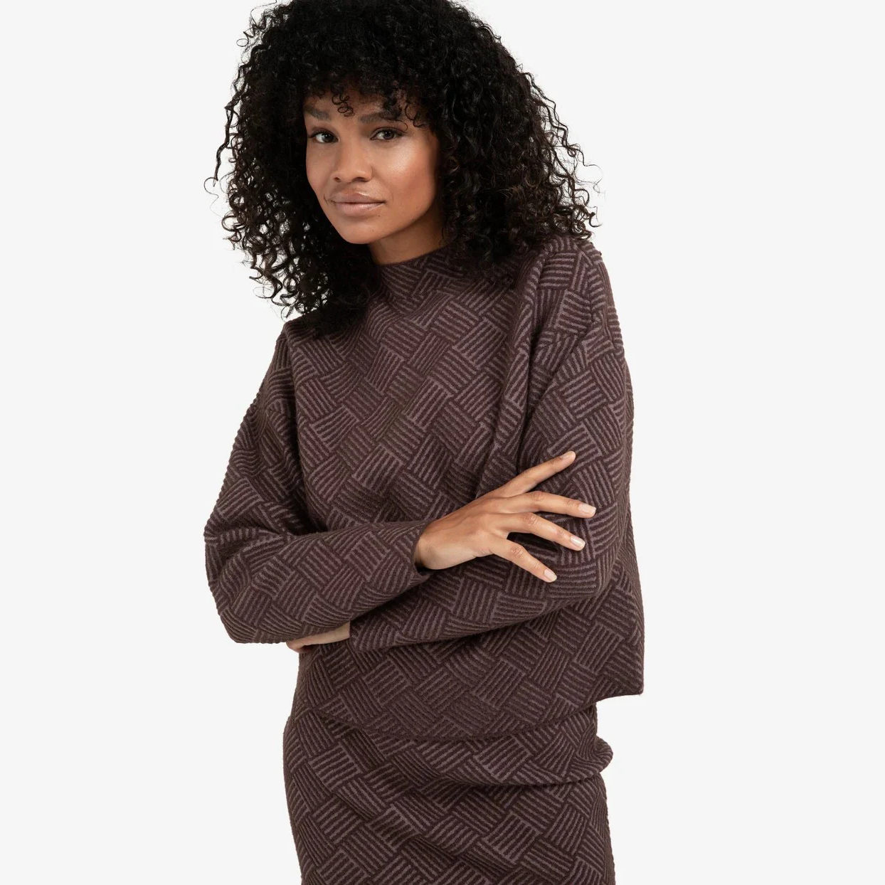 Jacquard Sweater - Fudge Purple