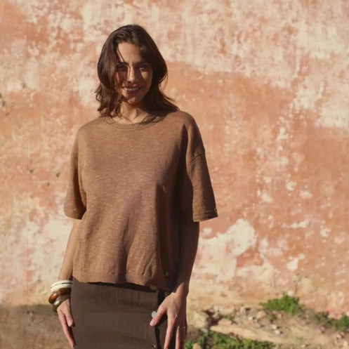 Mirley Loose-Fitting T-shirt - Camel