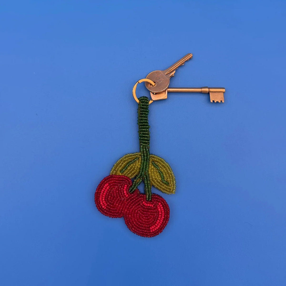 Double Cherry Charm Keyring