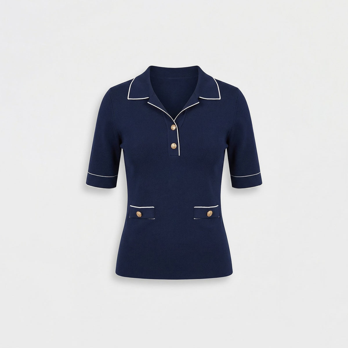 Short Sleeve Knit Polo