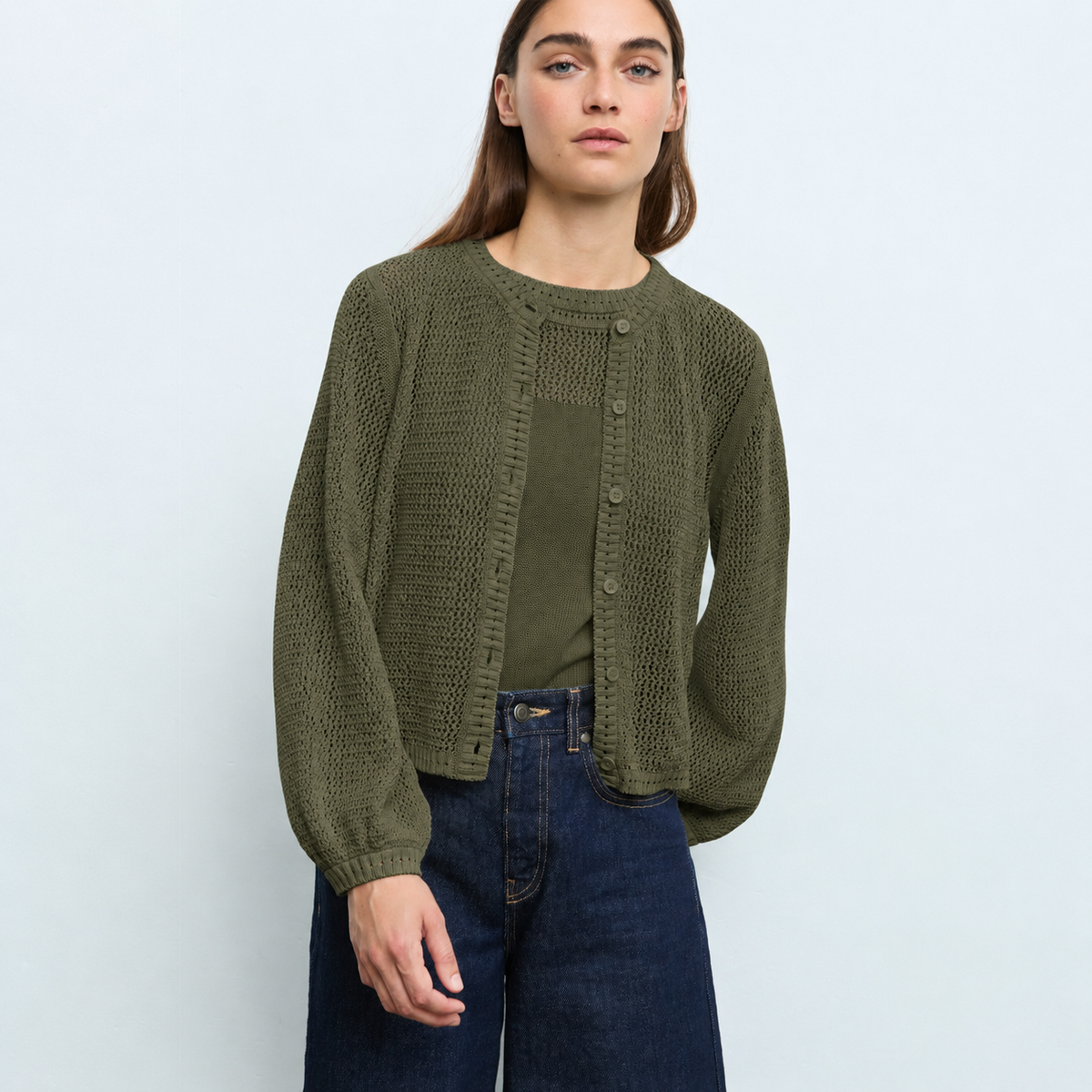 Knit Cardigan - Khaki