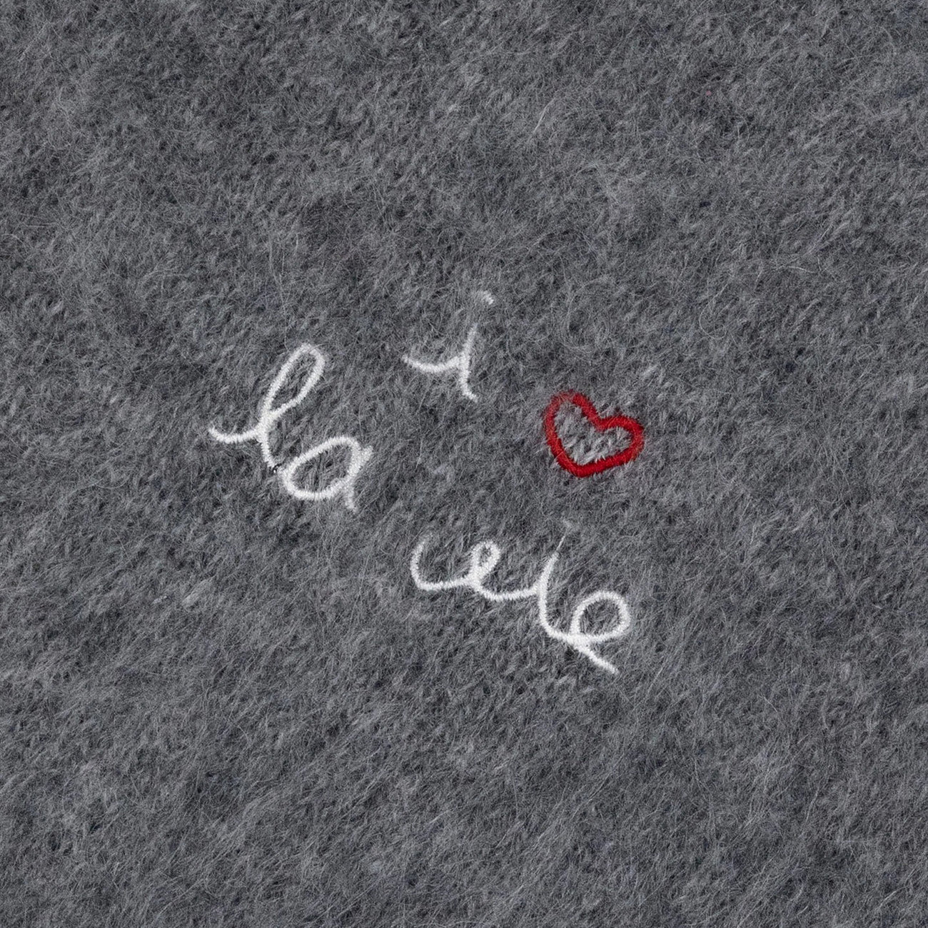 Brazza Wool Cashmere Sweater I Love La Vie - Dark Heather Grey