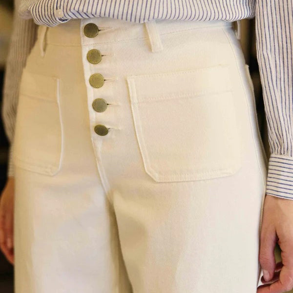 Atlanta Wide-Leg Jeans - Blanc