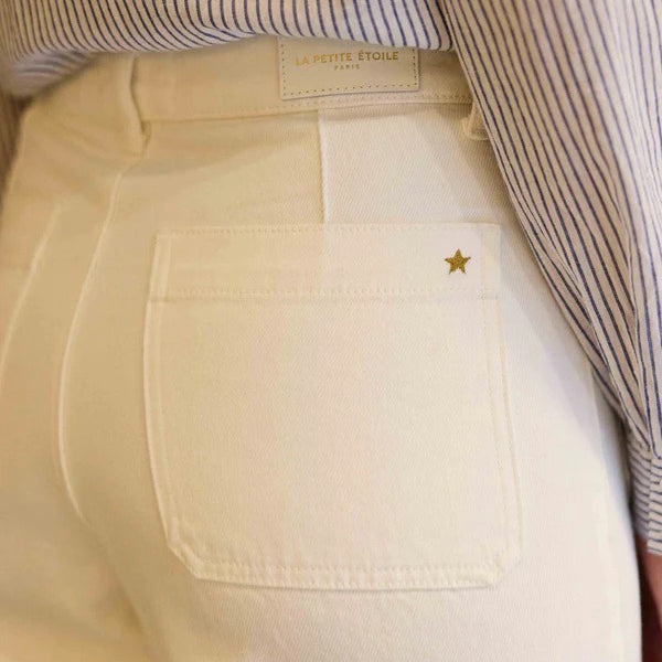 Atlanta Wide-Leg Jeans - Blanc