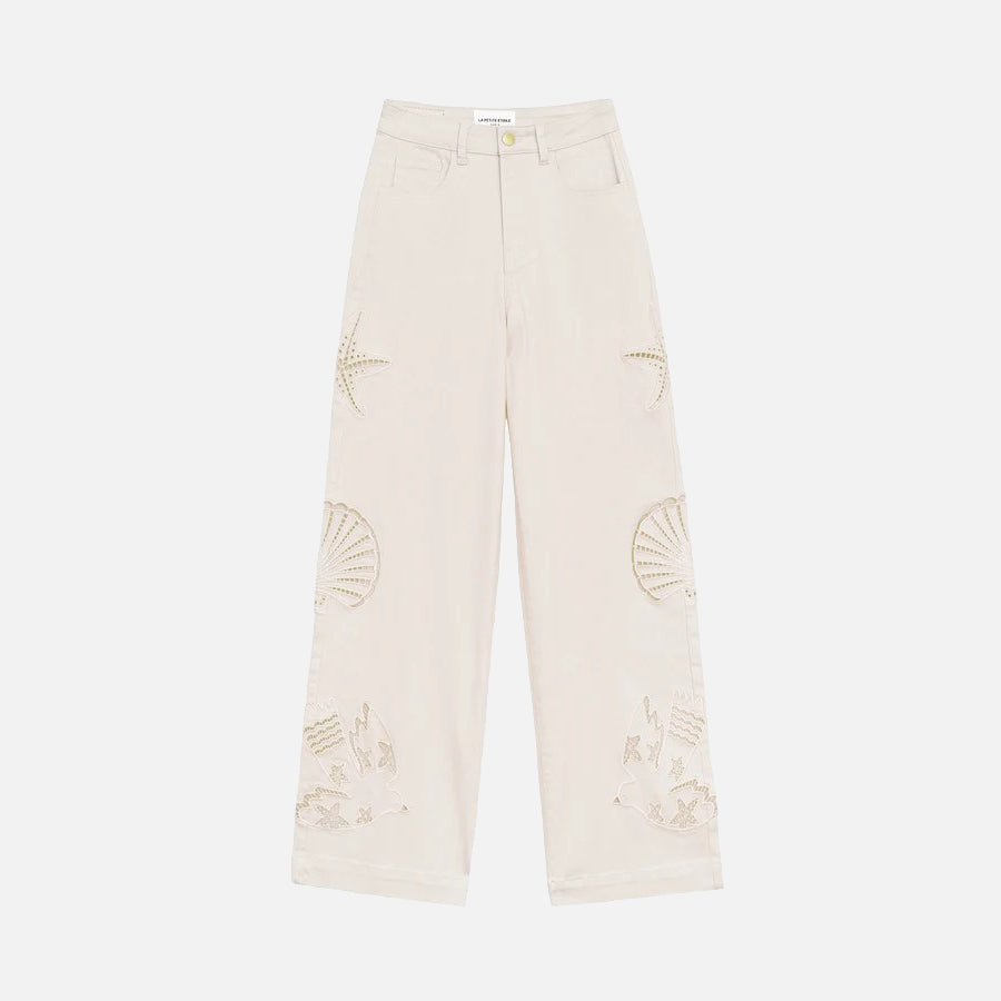 Atlantys Wide-Leg Jeans - Ecru
