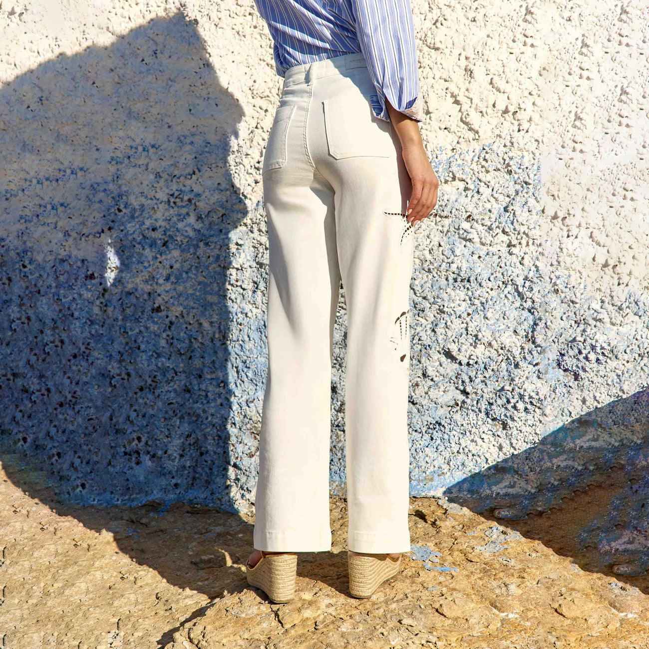 Atlantys Wide-Leg Jeans - Ecru