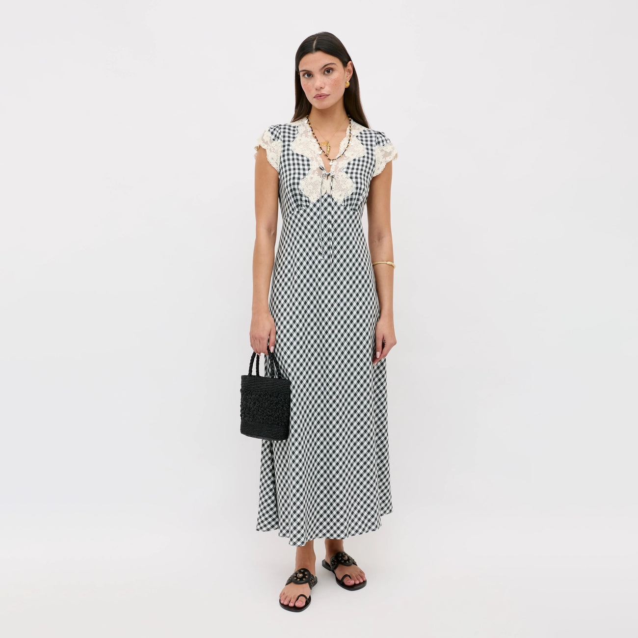 Amari Dress - Beth Check Black