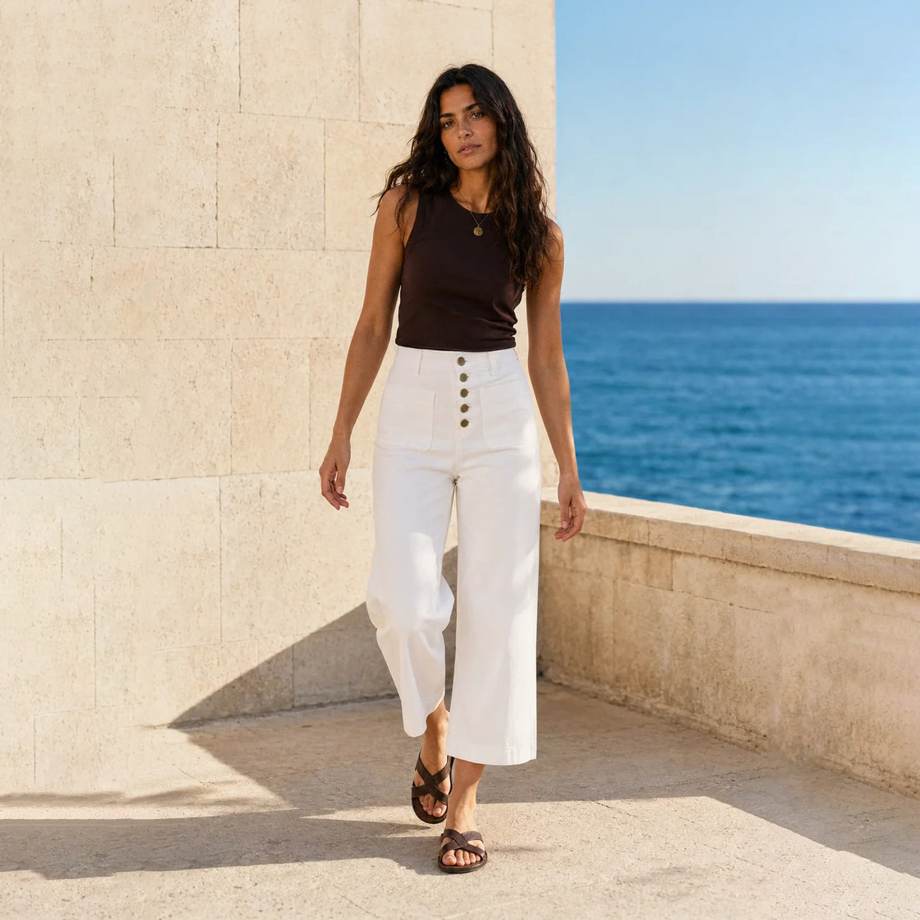 Atlanta Wide-Leg Jeans - Blanc