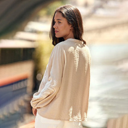 Beyta Embroidered Blouse - Beige
