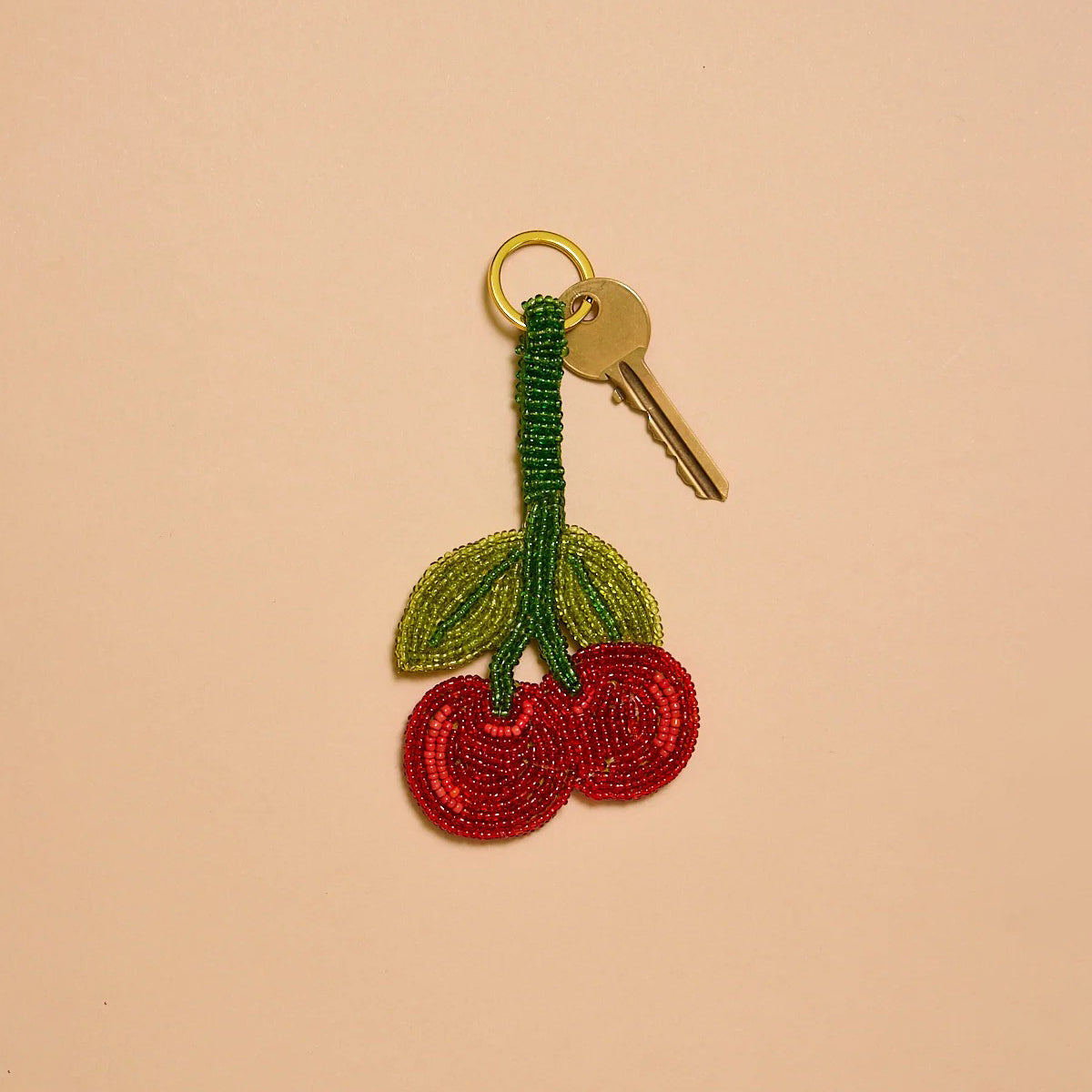 Double Cherry Charm Keyring