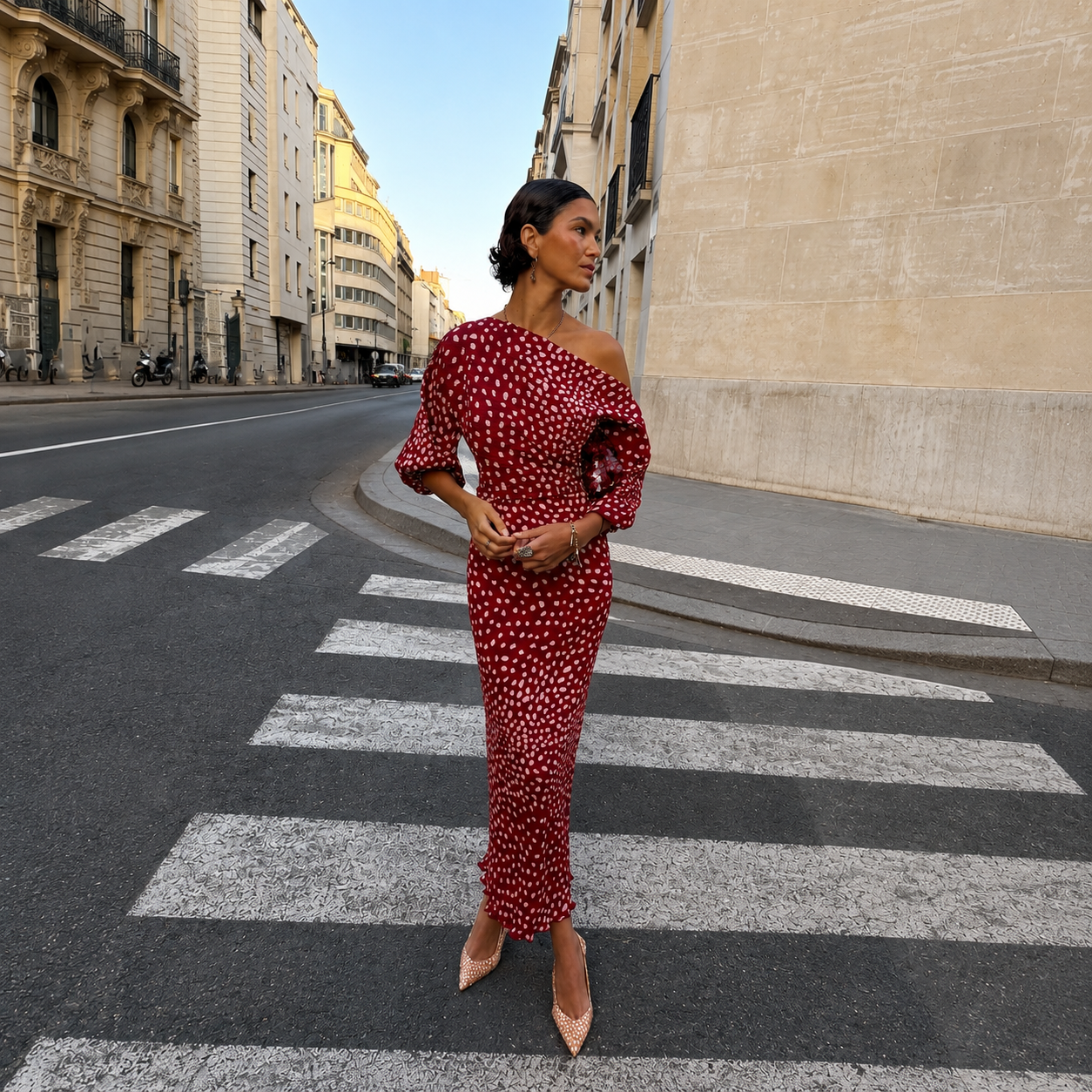 Burgundy Deer Tilly Dress
