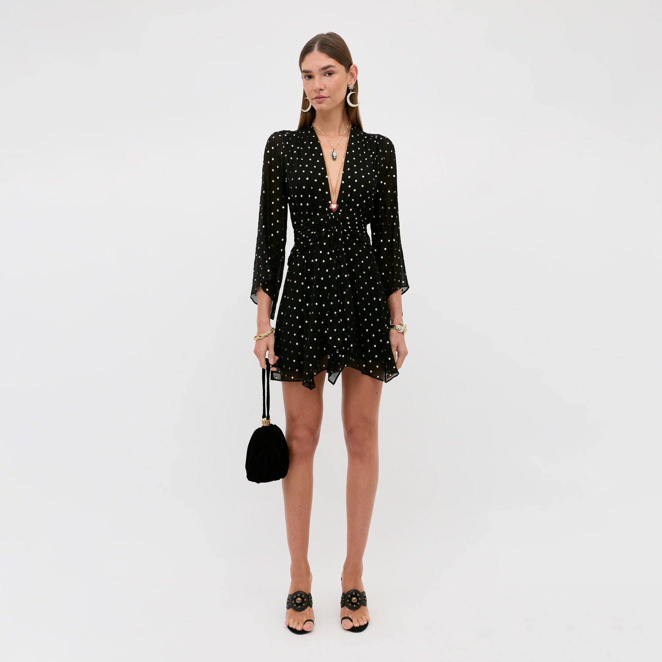Clove Dress Gold Spot Black