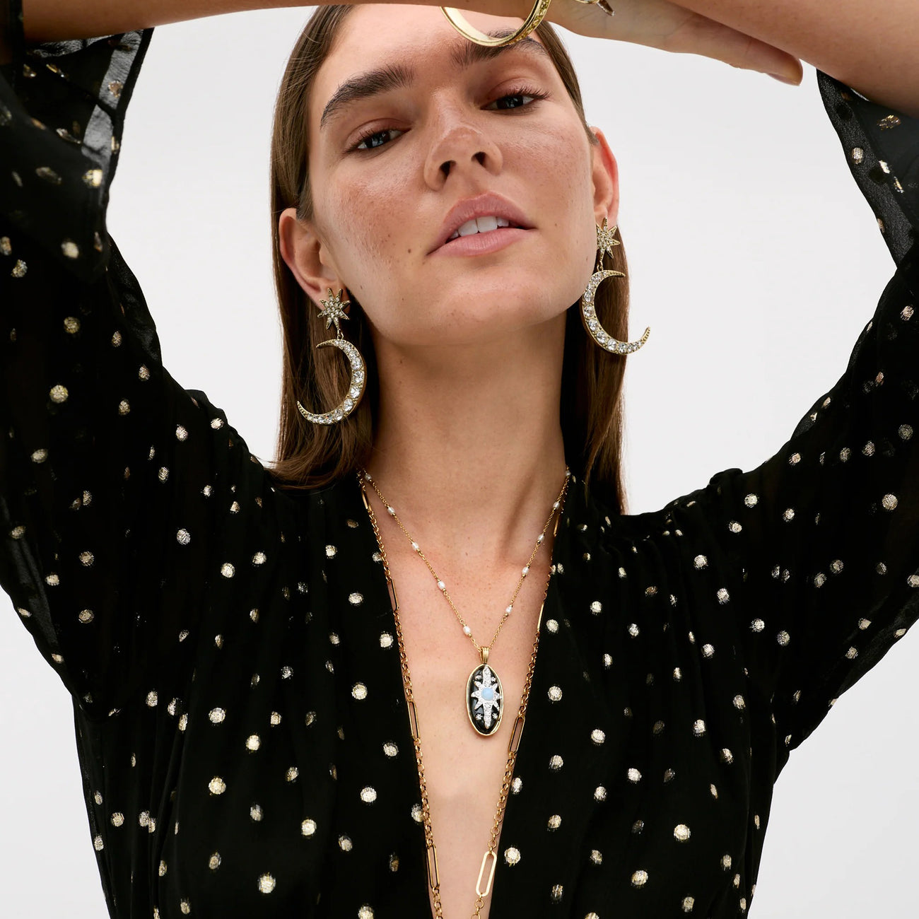 Clove Dress Gold Spot Black