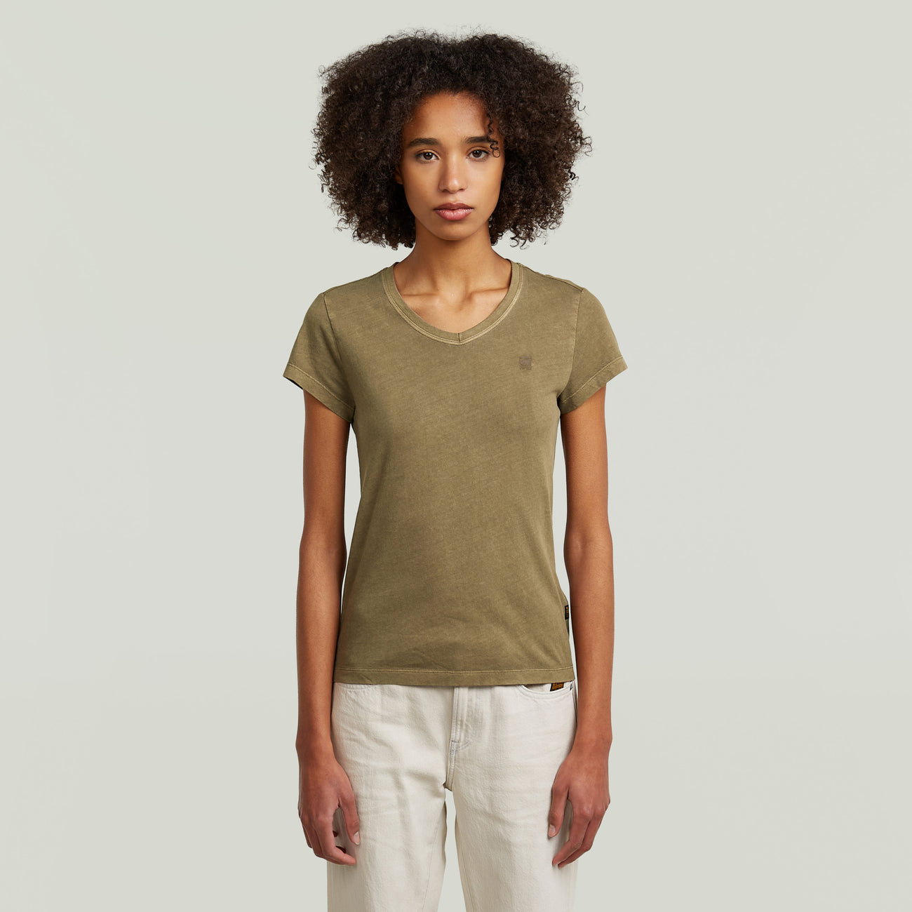 Overdyed Eyben Slim V T-Shirt 2.0 - Teak