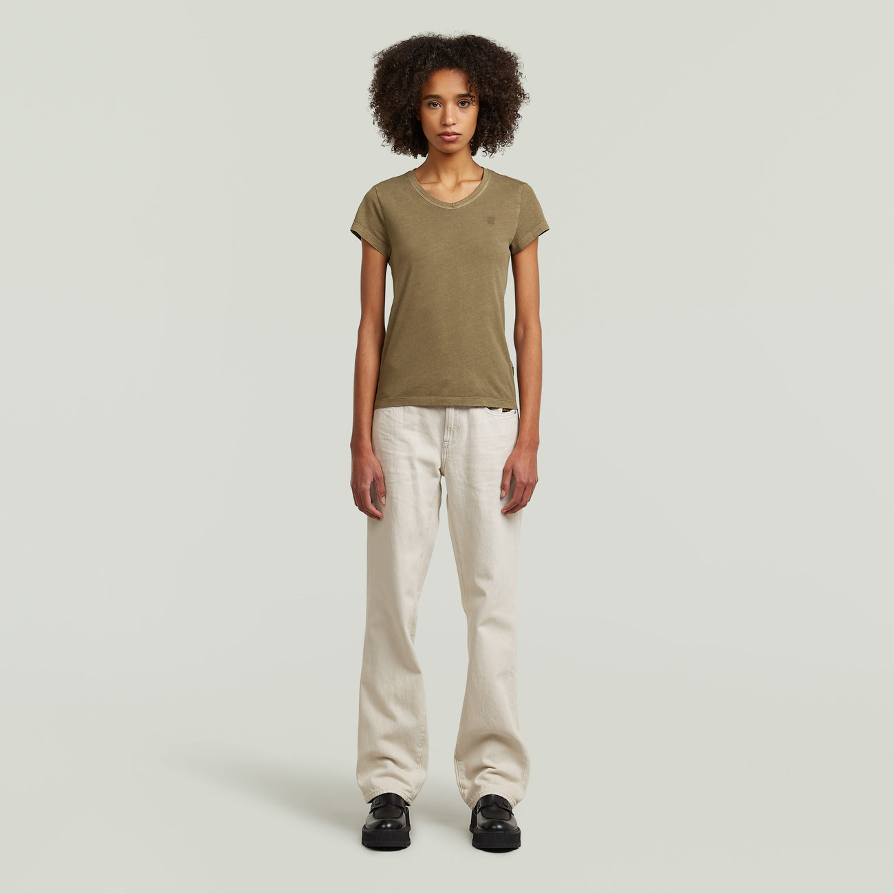 Overdyed Eyben Slim V T-Shirt 2.0 - Teak