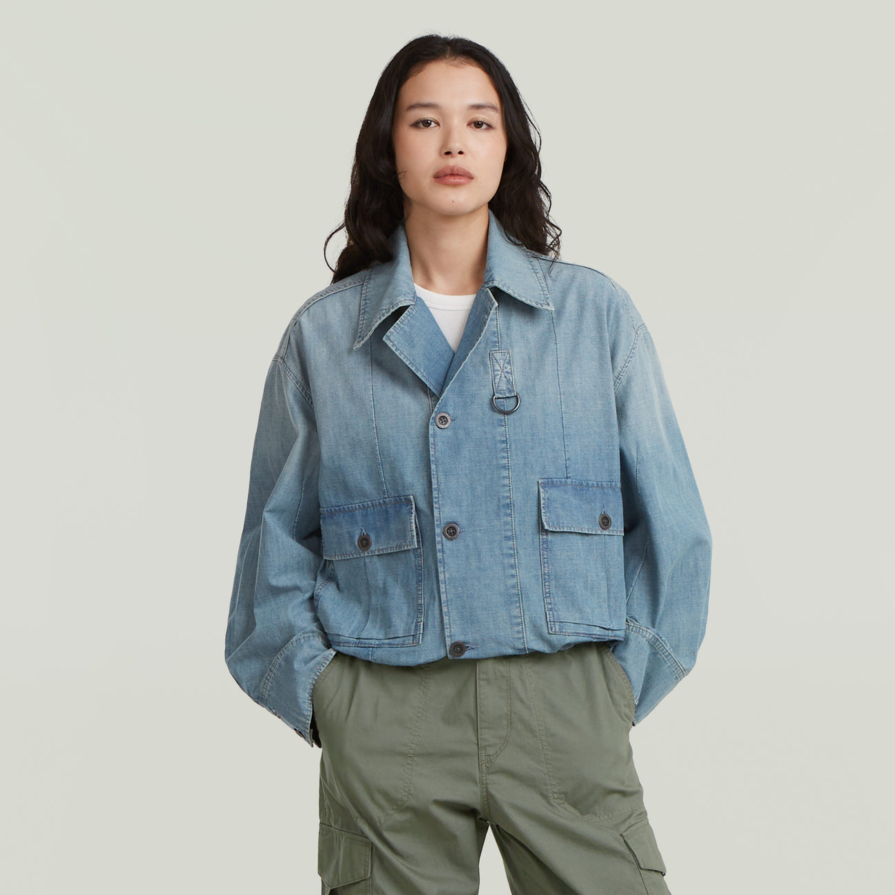 Parachute Oversized Jacket - Light Blue