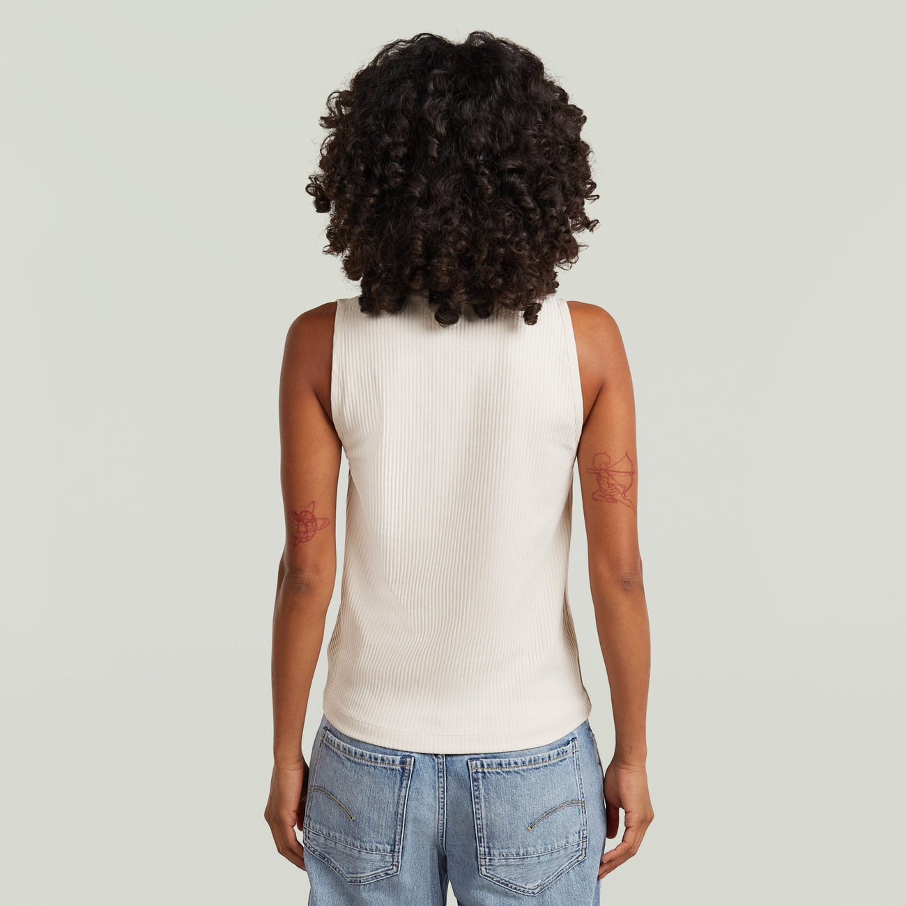 Hook & Eye Slim Rib T-Shirt - White