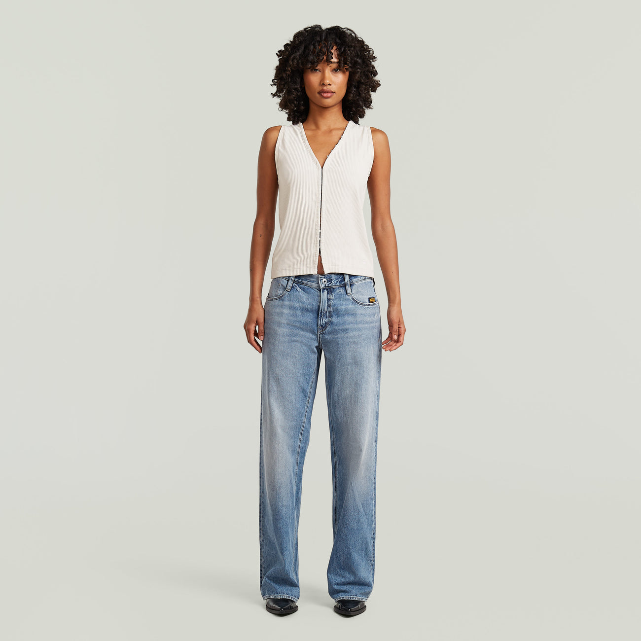 Hook & Eye Slim Rib T-Shirt - White