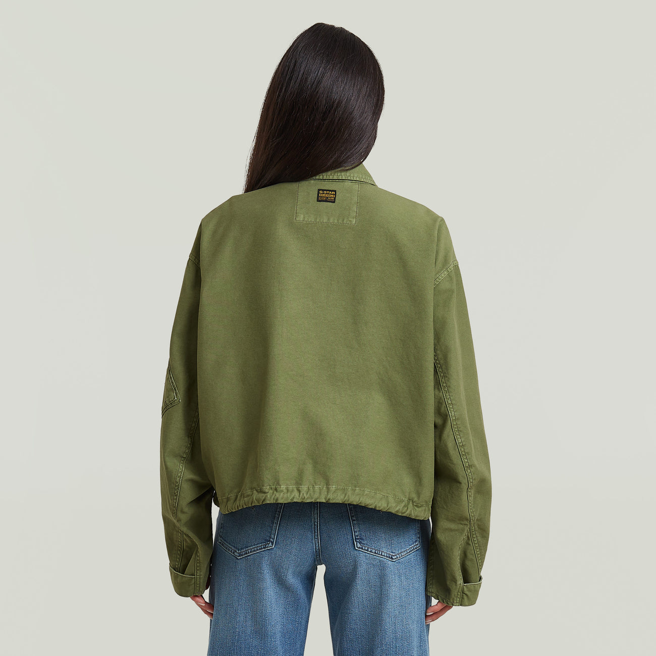 Oversized Cropped Jacket - Green