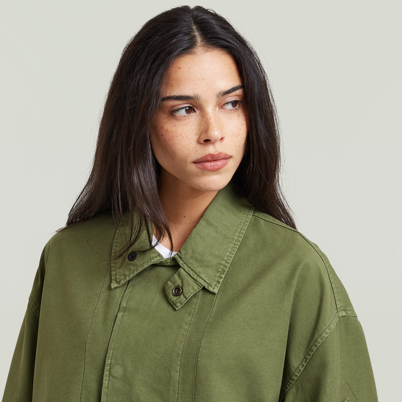 Oversized Cropped Jacket - Green