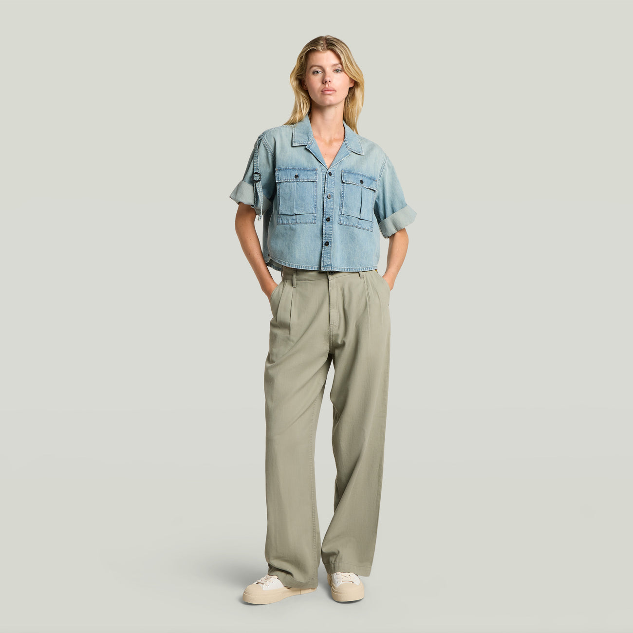 Pleated Chino - Green