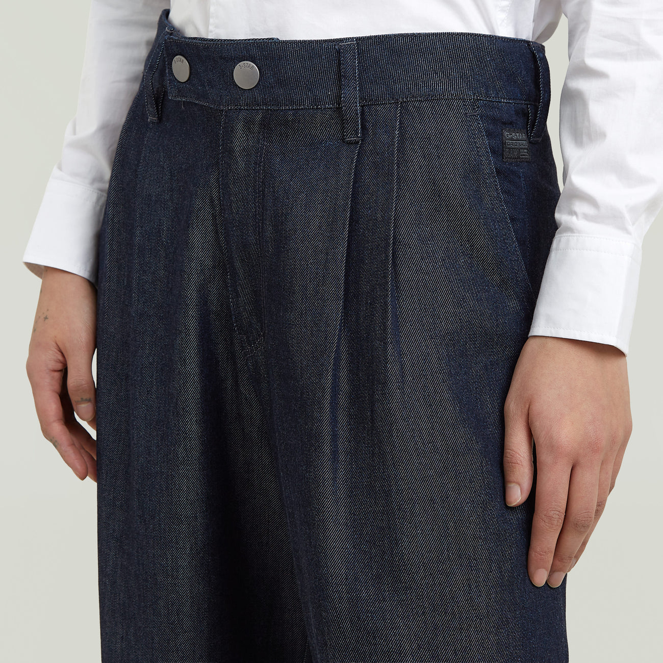 Pleated Wide-Leg Chinos