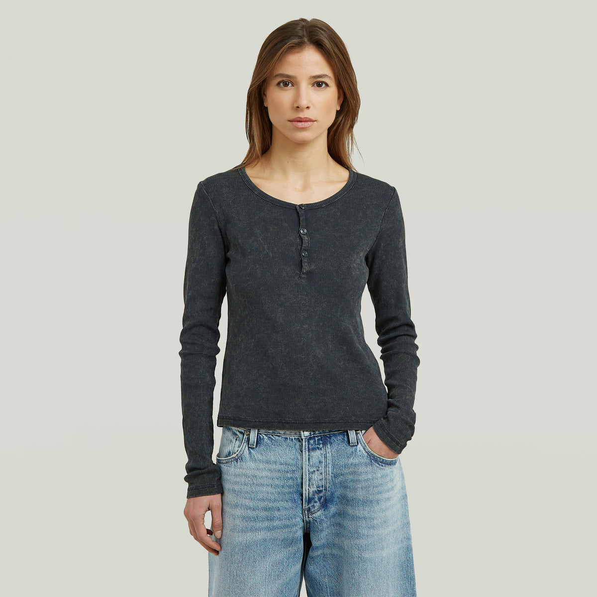 Vintage Slim Henley T-Shirt - Legion Blue