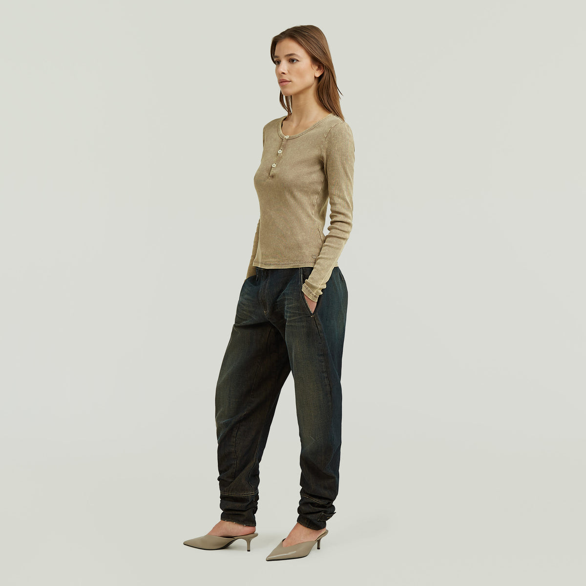 Vintage Slim Henley T-Shirt - Fossil