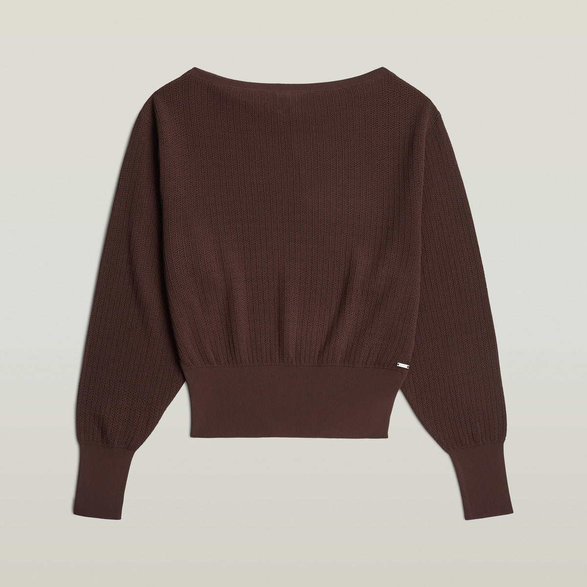 Open Neck Structure Knit - Coffee Bean