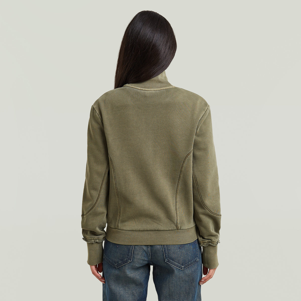 Washed Zip Thru Sweater