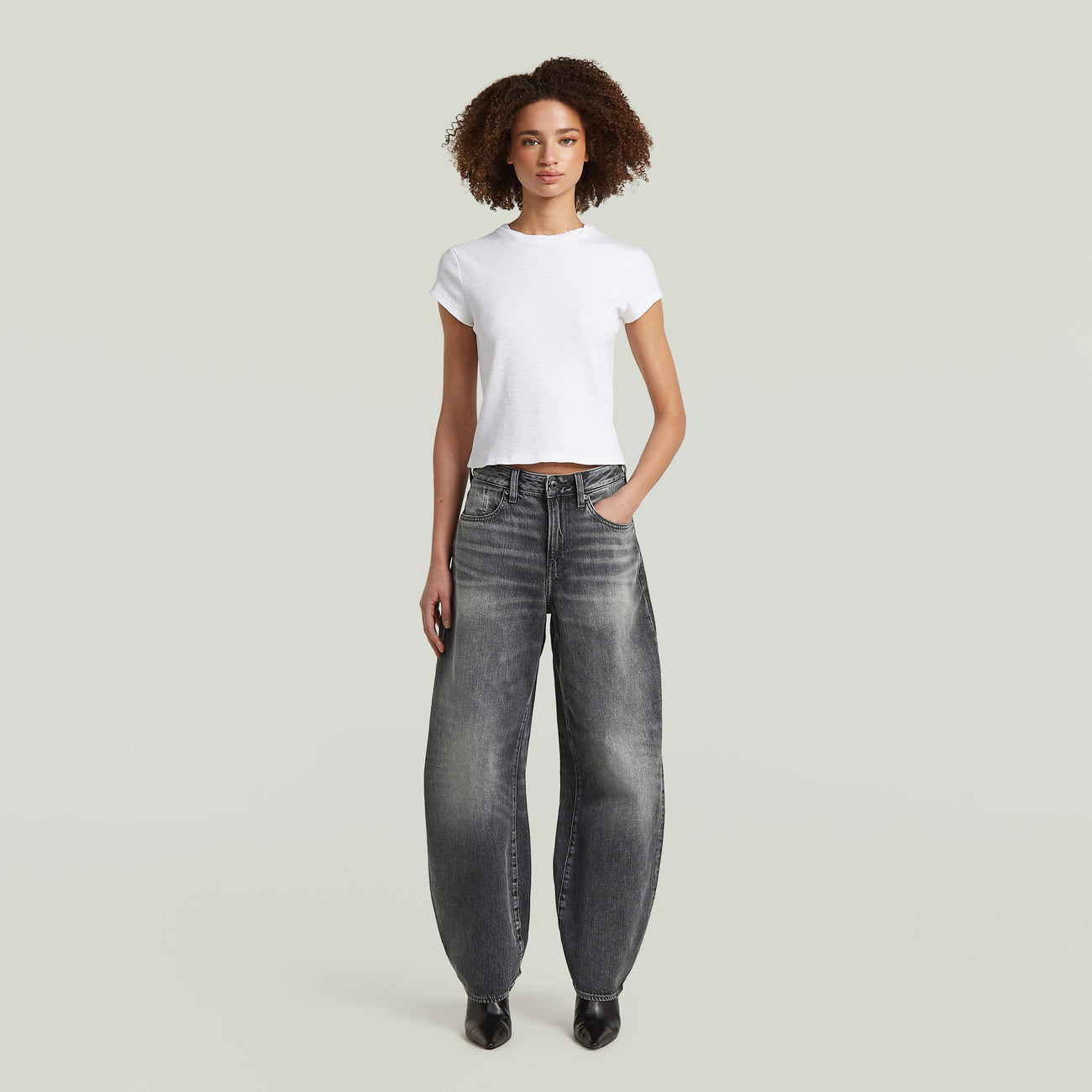 Barrel Loose Jeans - Grey