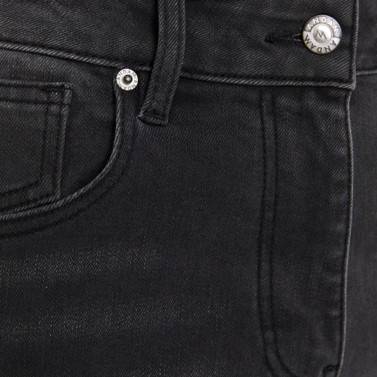 High-Rise Straight-Leg Black Jeans