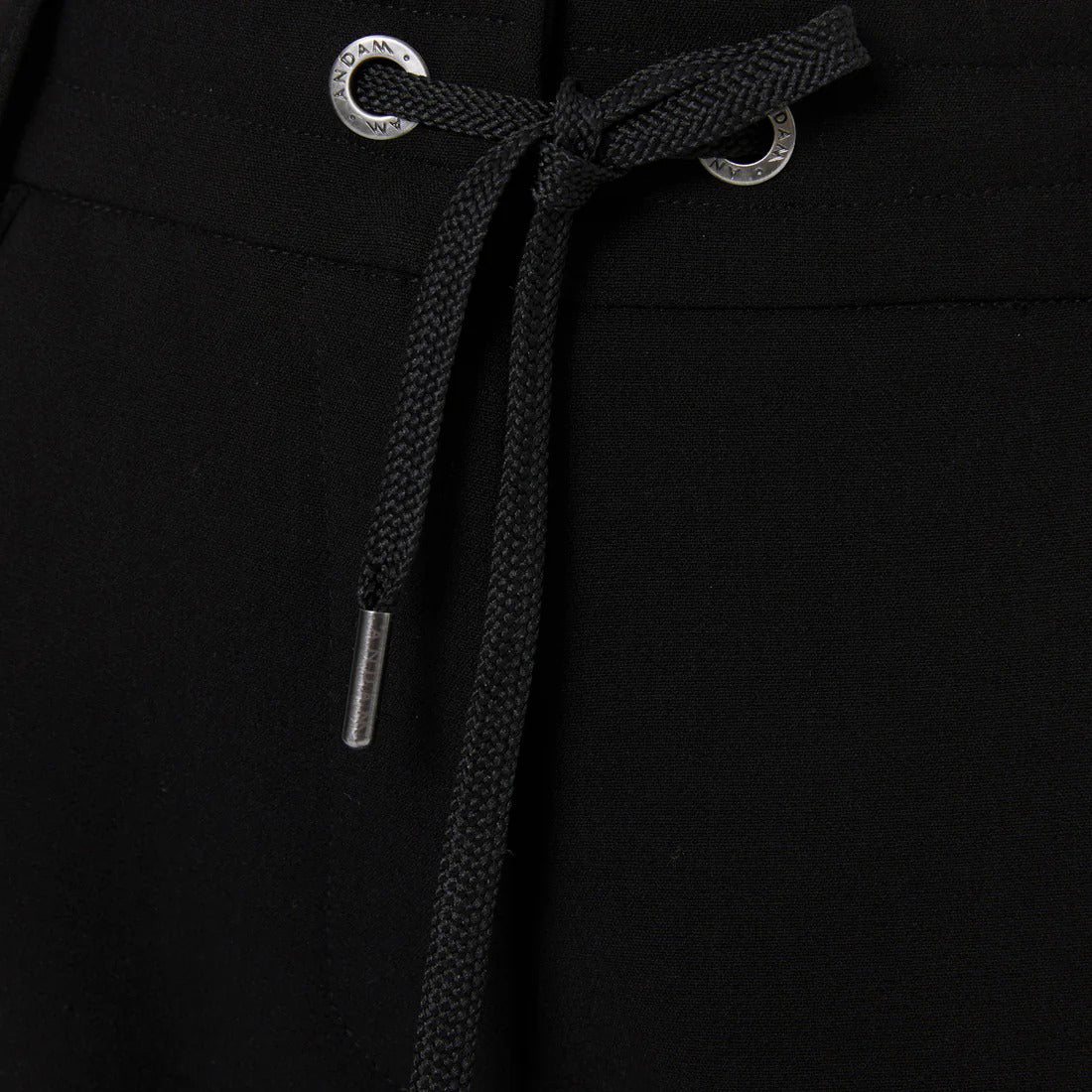 Wide-Leg Trousers with Elastic Waistband - Black