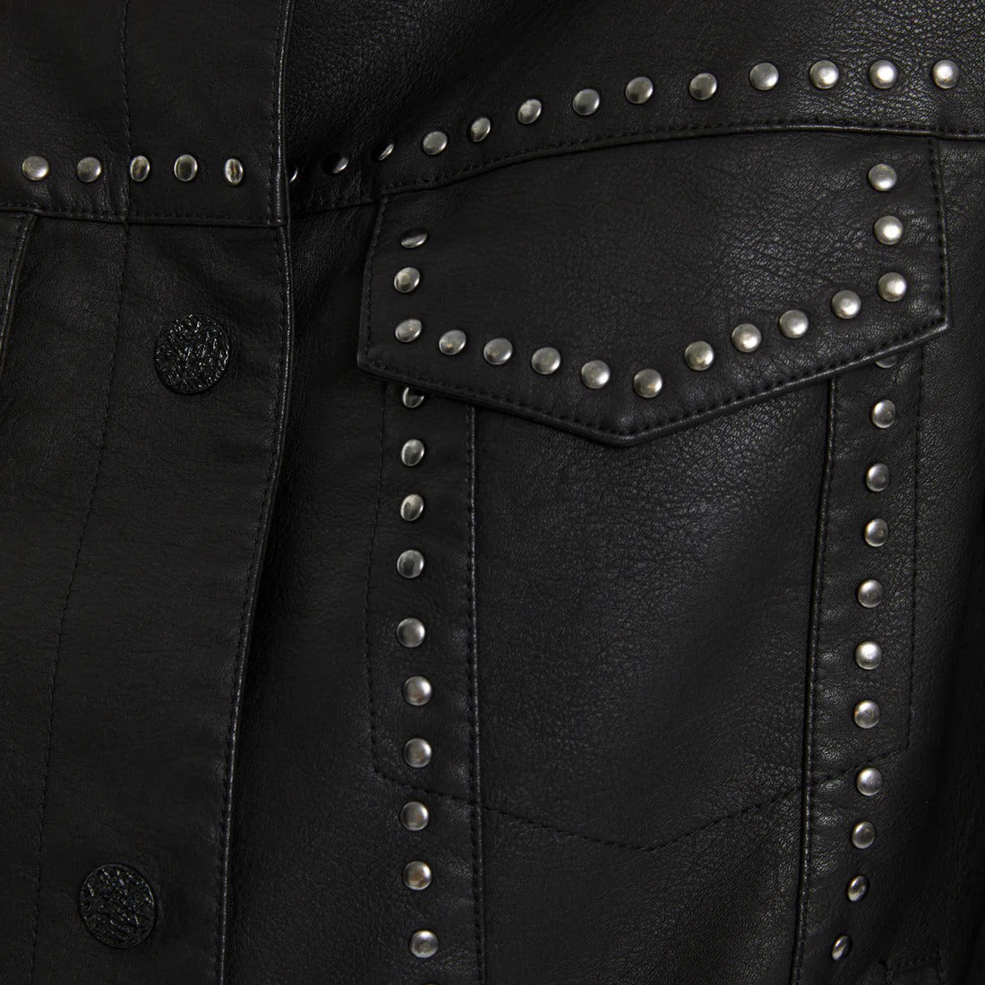 Faux Leather Jacket with Studs