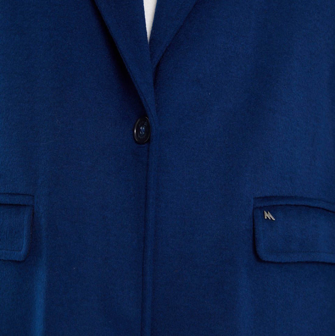 Blue Long Lined Wool Coat