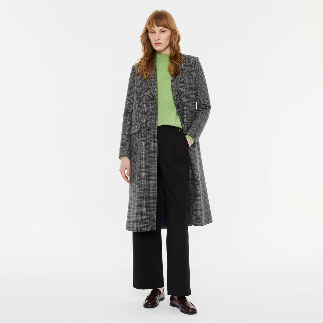 Long Plaid Coat