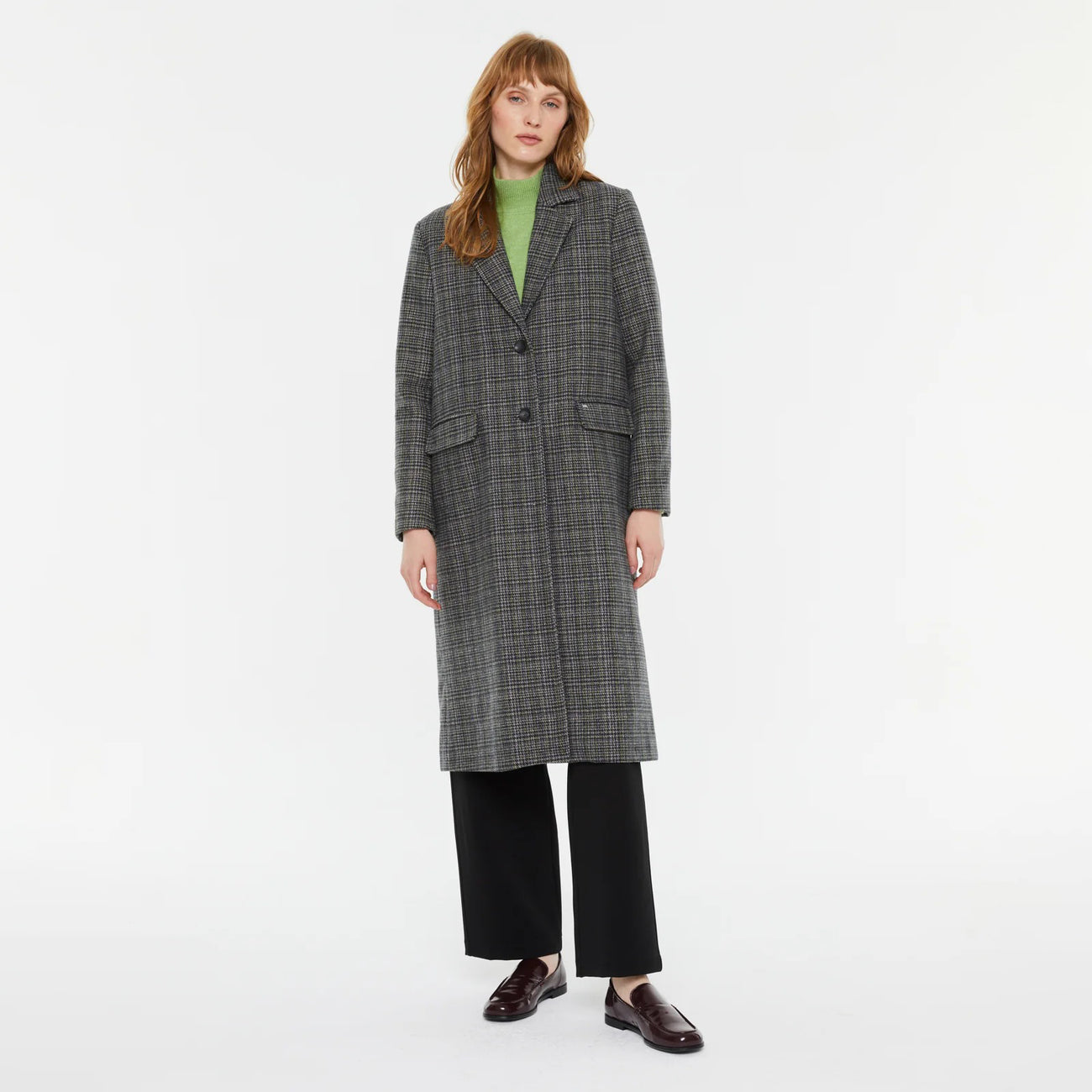 Long Plaid Coat