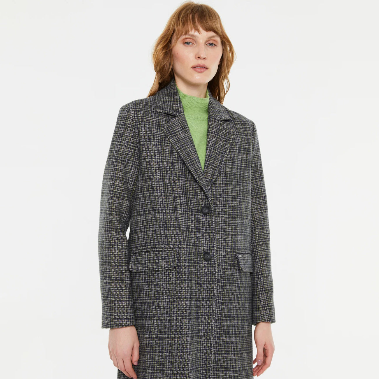 Long Plaid Coat