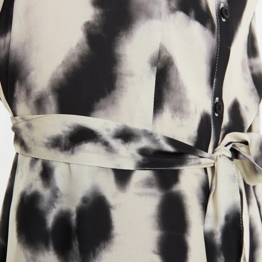 Tie-Dye Print Midi Shirt Dress