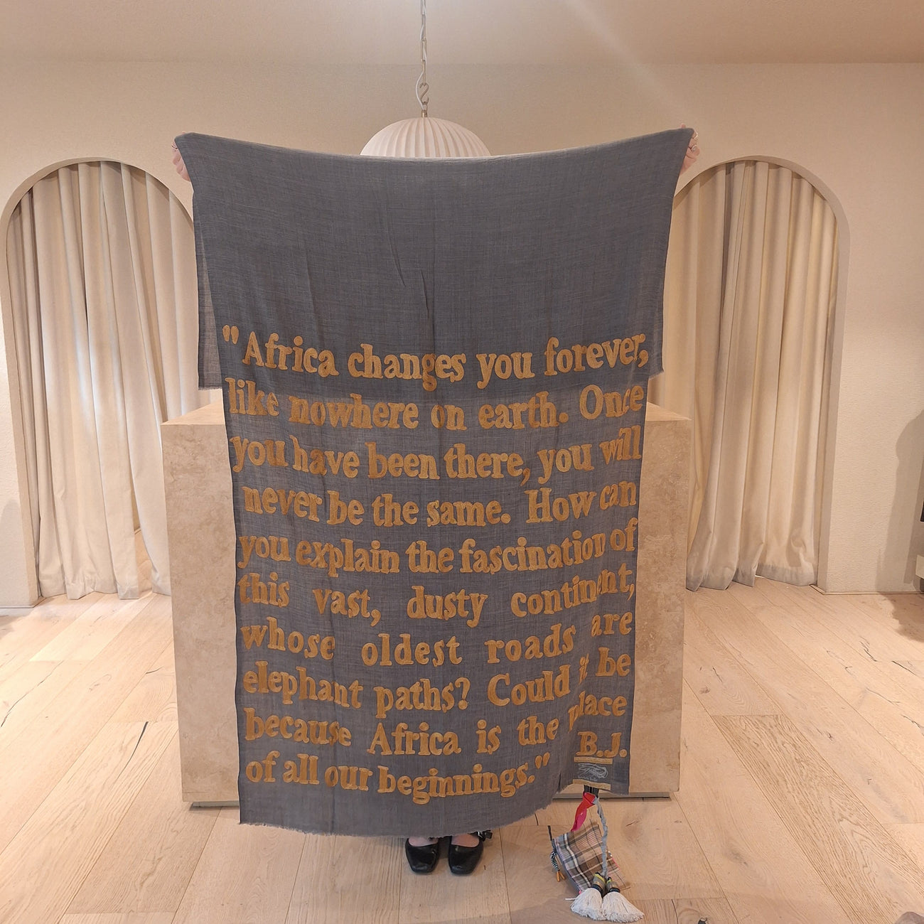Karien Belle Scarf - Gold x Grey
