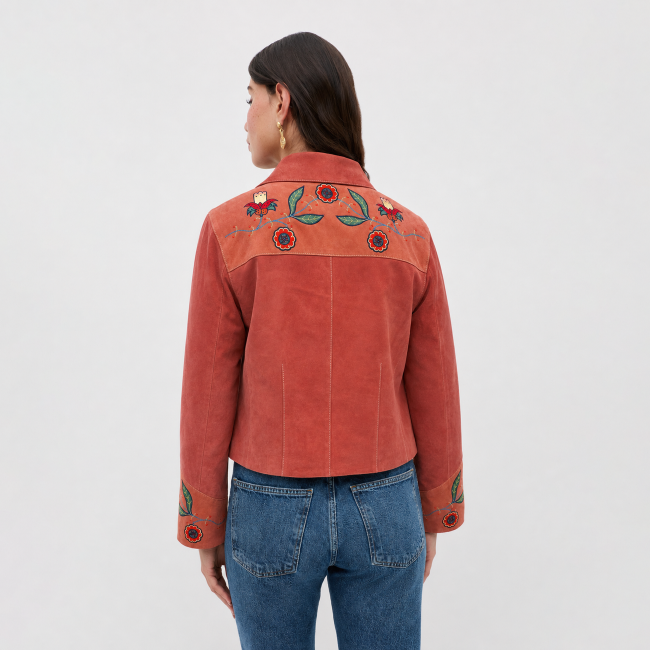 Karmen Jacket Folk Bloom Appliqué Brown