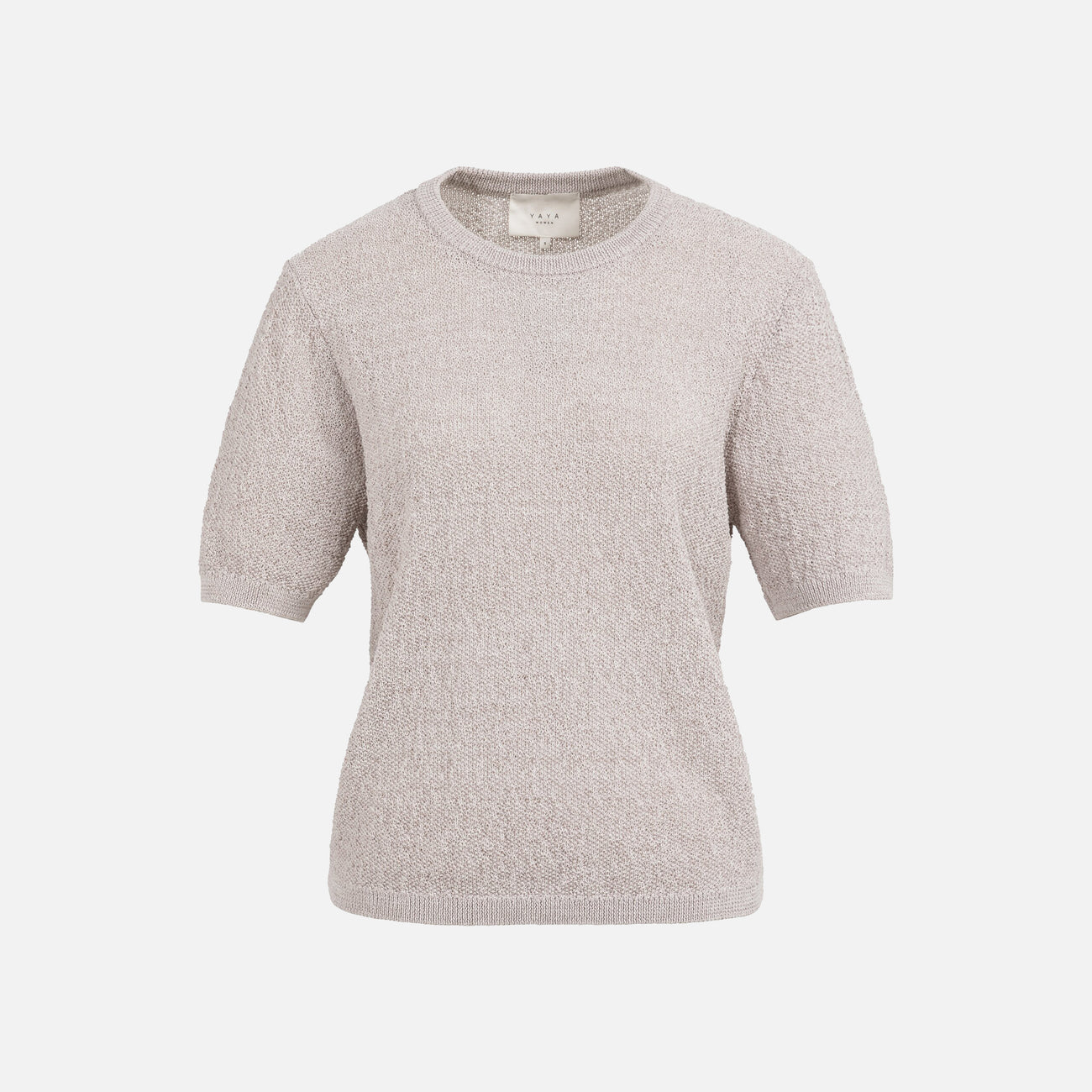Textured Short Sleeve Knitted Sweater