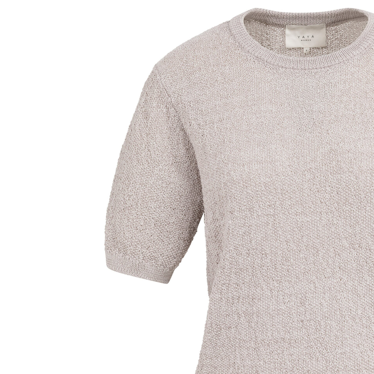 Textured Short Sleeve Knitted Sweater