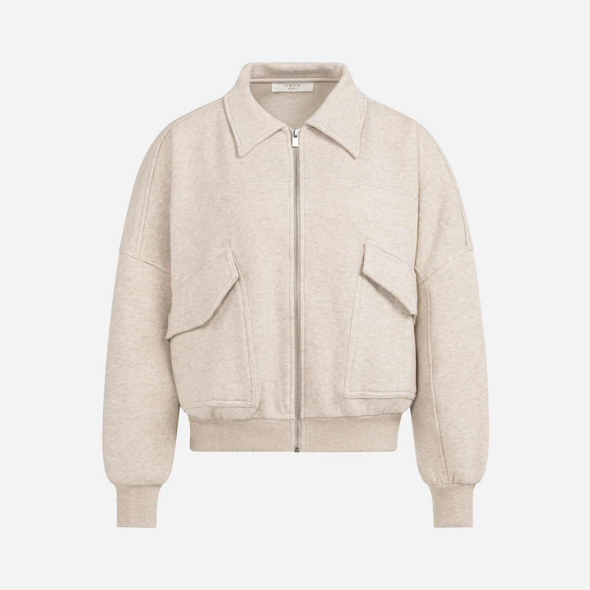 Sweat Jacket with Pockets - Slate grey melange