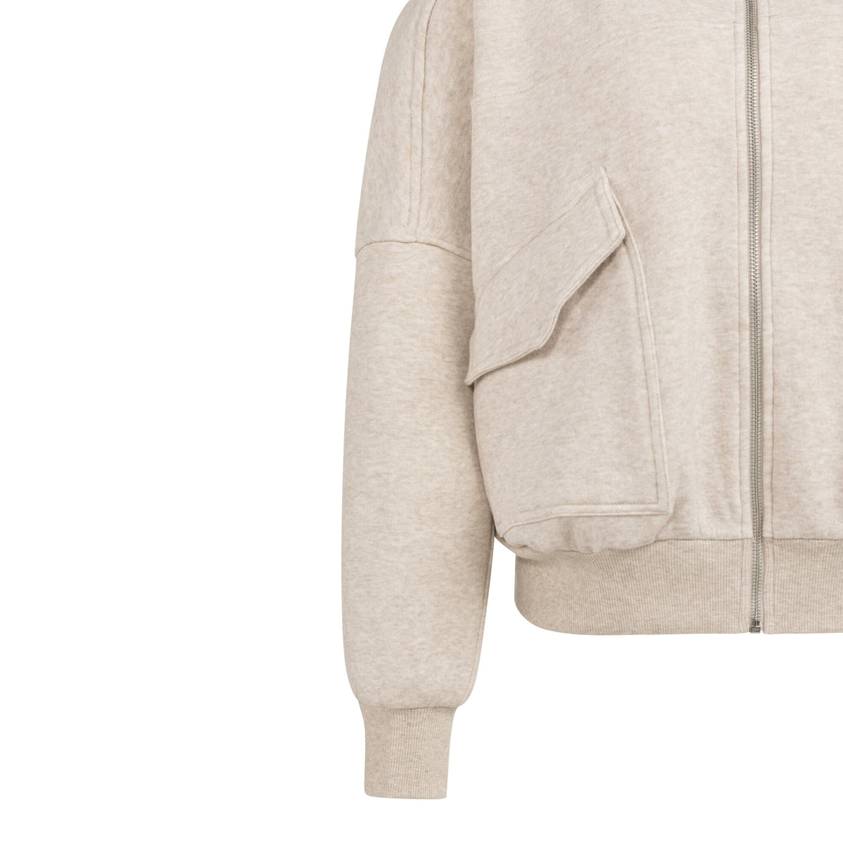 Sweat Jacket with Pockets - Slate grey melange